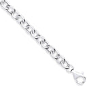 Silver Rolo Ribbed Edge Link Ladies Bracelet