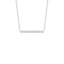 9ct White Gold 0.20ct Diamond Bar Necklace (Chain 17")