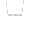 9ct White Gold 0.33ct Diamond Bar Necklace (18in/45cm) Chain