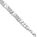 Silver Cubic Zirconia Hearts Baby/Ladies Bracelet