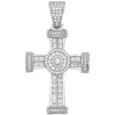 Silver Fancy Cubic Zirconia Cross