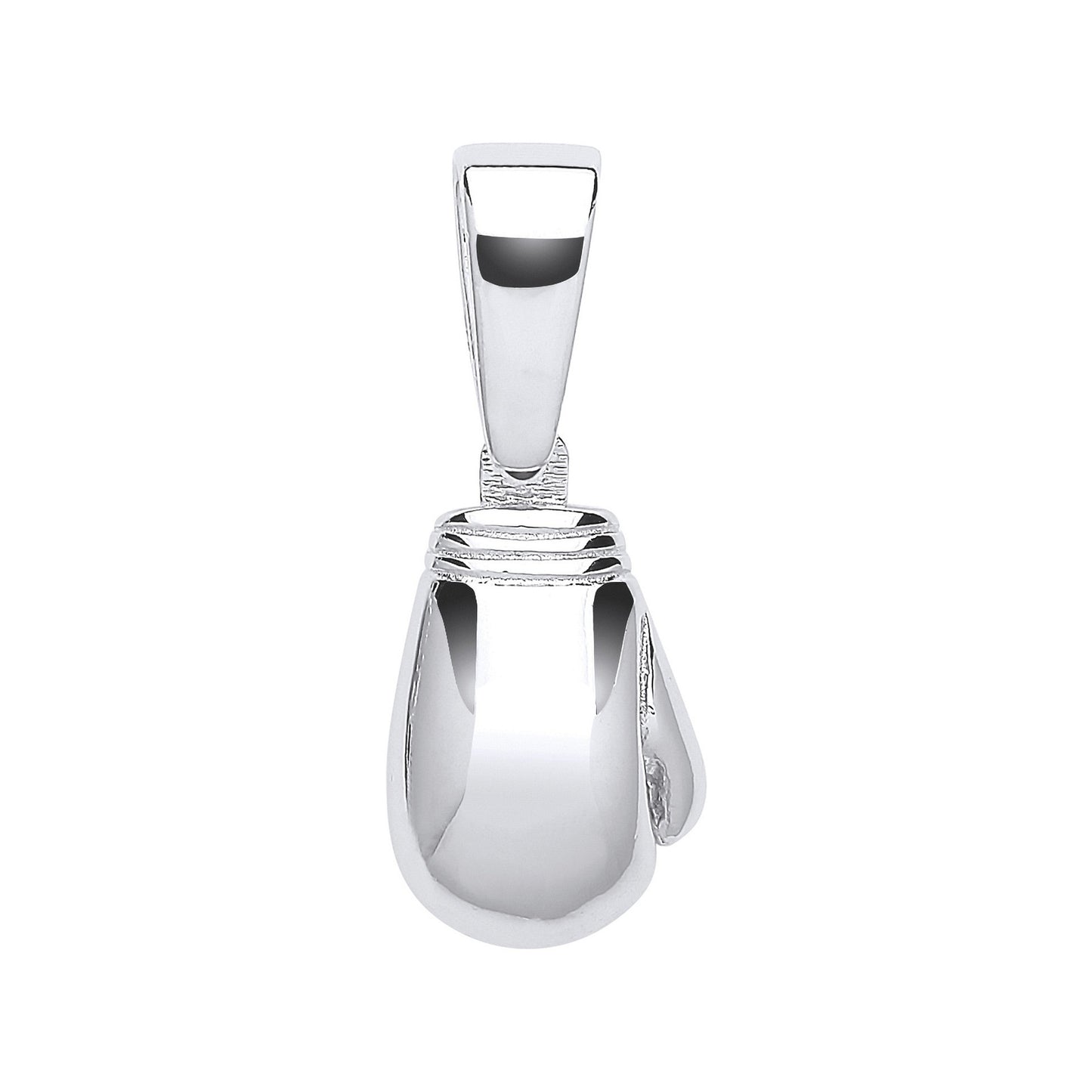 Silver Plain Boxing Glove Drop Pendant - Silver