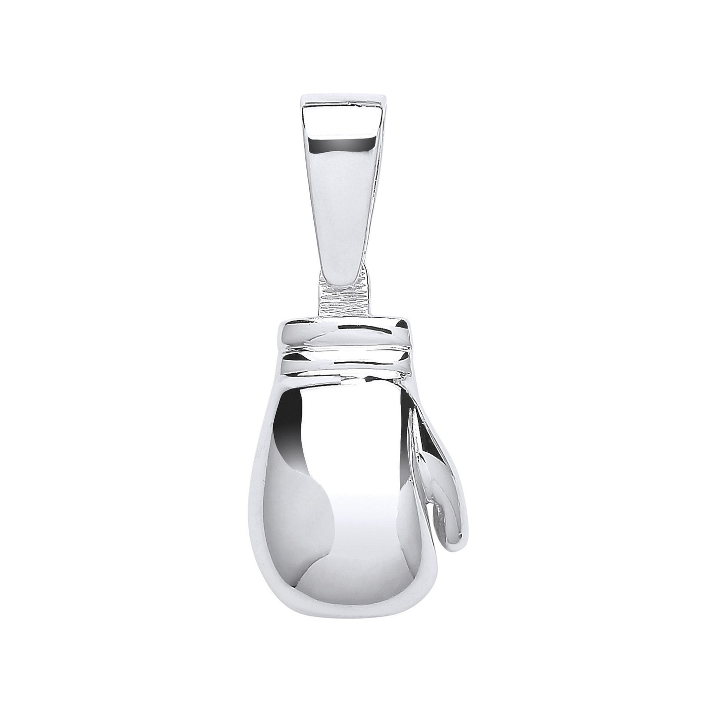 Silver Plain Large Boxing Glove Pendant - Silver
