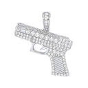Silver Cubic Zirconia Pistol Pendant