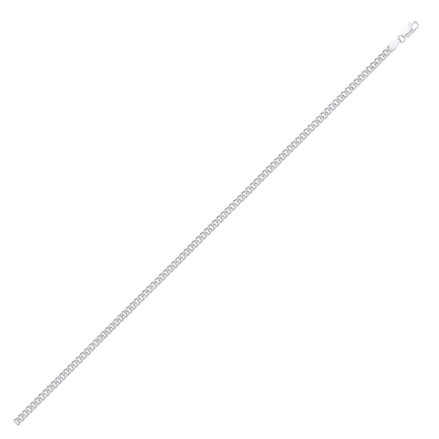 Silver 3.8mm Hollow Curb Chain - Silver