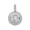 Silver Cubic Zirconia Cluster Drop Pendant