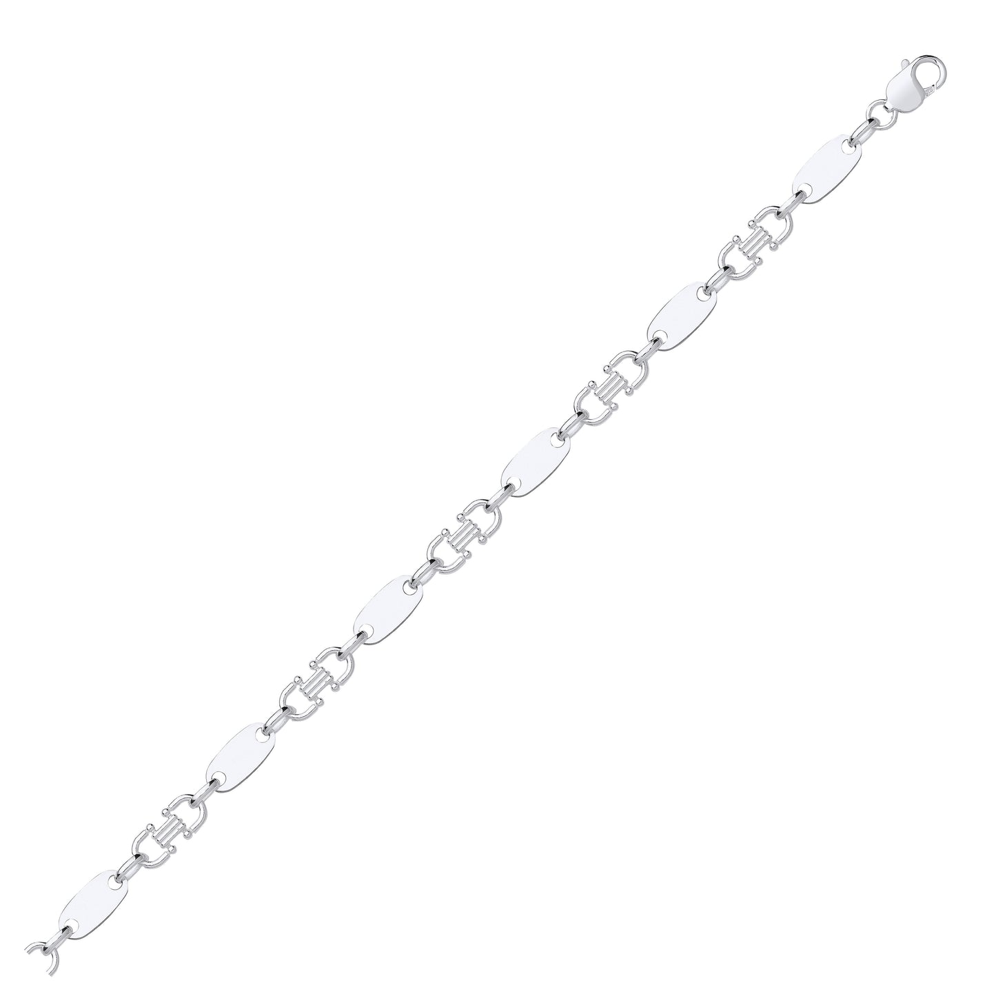 Silver Fancy Link & Plate Chain - Silver