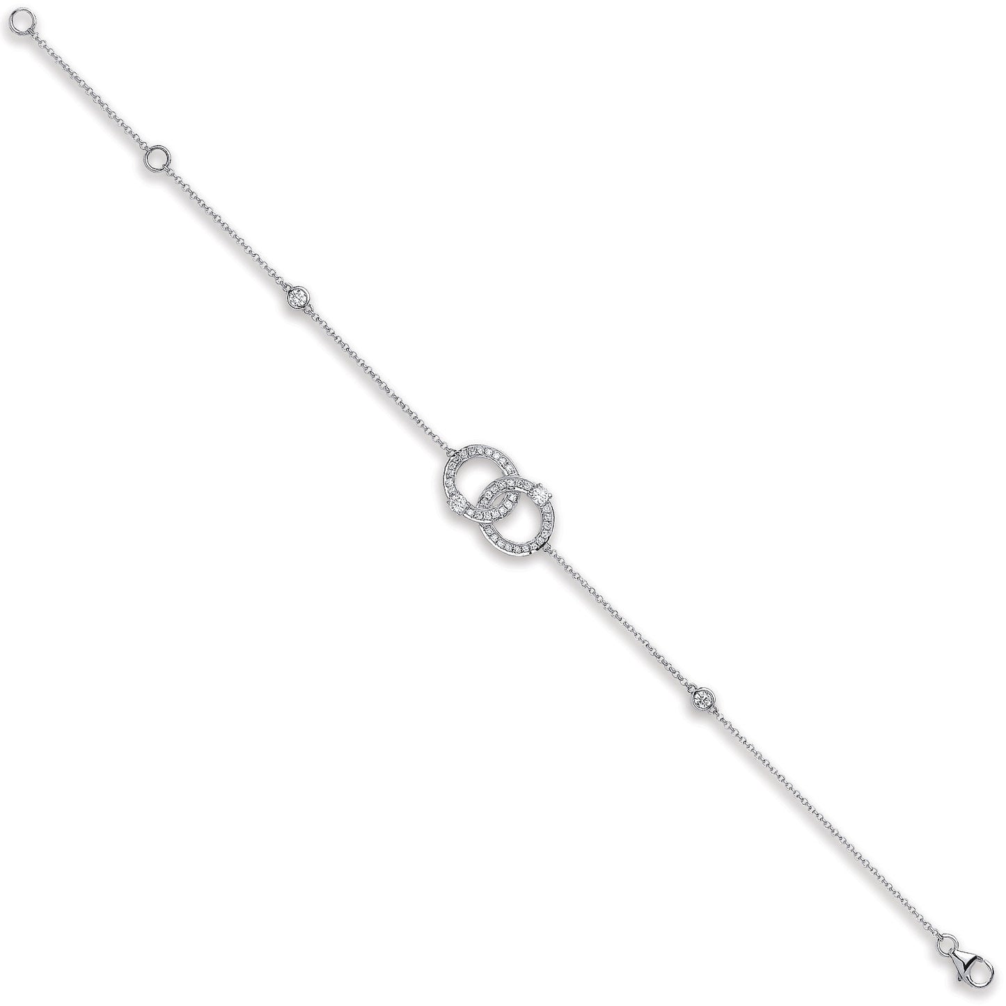 9ct White Gold 0.17ct Diamond Bracelet - 9ct Gold