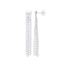 Silver Curb Chains Drop Earrings