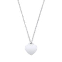 Silver Plain Heart Pendant Chain 16"