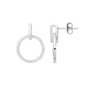 Silver Circle of Life Cubic Zirconia Drop Earrings
