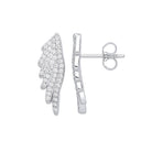 Silver Angel Wing Cubic Zirconia Studs