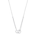 Silver Cubic Zirconia Circles of Life 16" Necklace/Ladies Bracelet