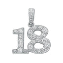Silver Pave Set Cubic Zirconia 18 Drop Pendant