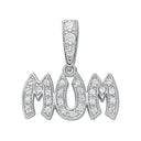 Silver Pave Set Cubic Zirconia Mum Drop Pendant