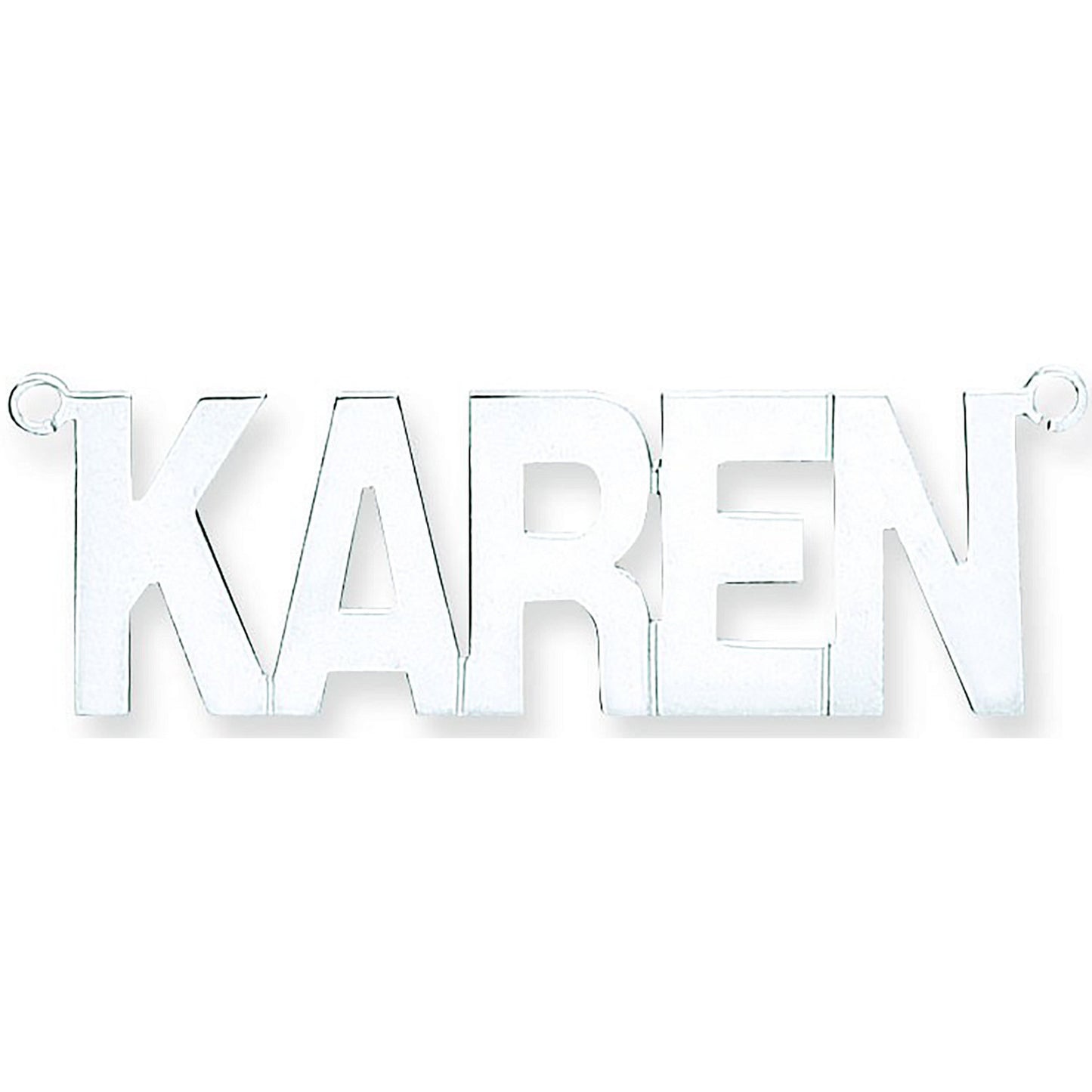 Silver Large Block Style Nameplate with 16"/18"/20" chain - Silver