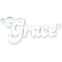 Silver Large Banana Split Style Nameplate with 16"/18"/20" chain