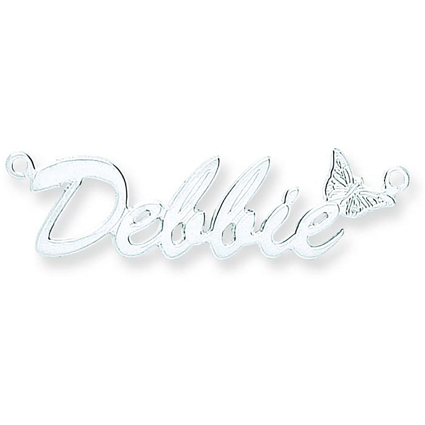 Silver Script Butterfly Nameplate with 16"/18"/20" chain - Silver