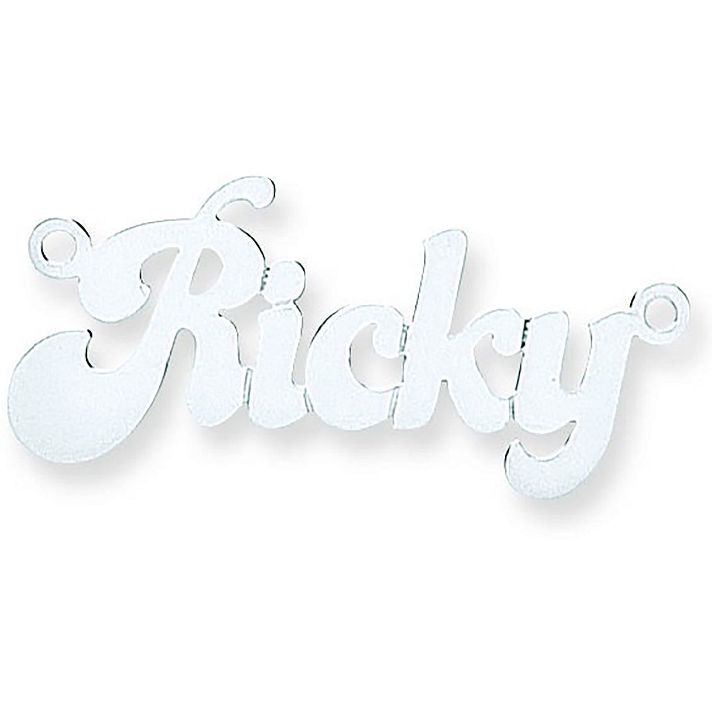 Silver Medium Banana Split Style Nameplate with 16"/18"/20" chain - Silver