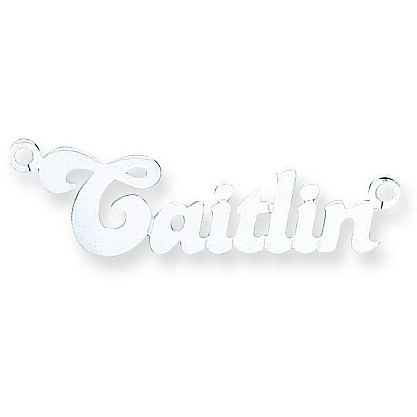 Silver Small Banana Nameplate with 16"/18"/20" chain - Silver