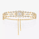 D-Vibes Emerald-Cut and Round Diamond Bracelet Yellow Gold 2.51ct