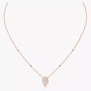 Fiery Pavé Diamond Necklace Medium Pink Gold 0.42ct