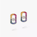 So Move Rainbow Diamond Earrings Pink Gold 0.90ctw