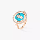 Lucky Move Turquoise Diamond Ring Small Model 0.18ct