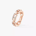 Move Link Pavé Diamond Ring Pink Gold 0.43ct