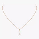 Move Uno Pavé Diamond Necklace Small Model Pink Gold 0.13ct