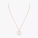 Lucky Move White Mother-of-Pearl Diamond Necklace Medium Model Pink Gold 0.30ct