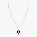 Lucky Move Diamond Necklace Medium Model Pink Gold Onyx 0.38ct