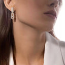 Imperial Move Half Pavé Diamond Earrings Medium Yellow Gold 2.06ctw