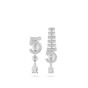 N°5 Drop Asymmetrical Earrings 18K White Gold Diamonds | J64258