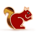 Lucky Animals Squirrel Clip in 18K Rose Gold with Carnelian