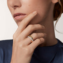 Belle Vante Trinity Ring Classic Model Semi-Paved 18k Gold Diamonds