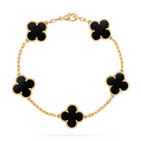 Belle Vante Bracelet 5 Motifs Onyx 18K Yellow Gold
