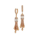 Art Deco Earrings in 18kt Rose Gold with Mother of Pearl and Diamonds