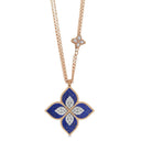 Princess Flower Pendant in 18kt Rose Gold with Diamonds and Lapis