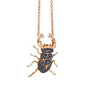 Scarab Pendant in 18kt Rose Gold with Black Diamonds