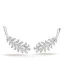 Plume de Chanel Crawling Clip Earrings 18K White Gold Diamonds | J4139