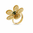 Belle Vante Jasmine Ring in 18kt Yellow Gold with Diamonds and Green Tourmaline