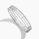 Belle Vante White Gold Diamond Open Hinged Statement Bracelet