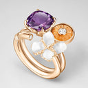 Belle Vante Medium Rose Gold Diamond Amethyst Spessartite Crystal Cocktail Ring