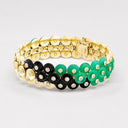 Belle Vante Bouton d'or Bracelet in 18K Yellow Gold with Chrysoprase Onyx and Diamond