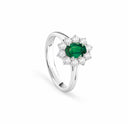 Belle Vante White Gold Ring with Diamonds and Emeralds 0.40 Ct. 13