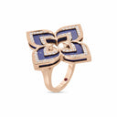 Belle Vante Venetian Princess Ring in 18k Rose Gold with Lapis and Diamonds