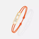 Care(s) Orange Cord Bracelet Yellow Gold Diamond 0.09ct