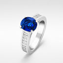 Belle Vante Menuet Solitaire Ring in Platinum with Sapphire and Diamond