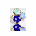 Belle Vante Petit Joli Ring in 18k Rose Gold with Blue Moon Sea Moon Deep Blue and Diamonds